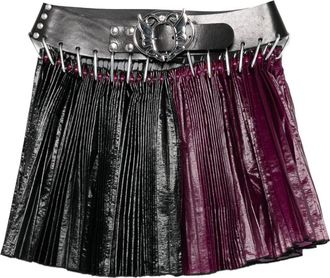 Chopova Lowena pleated carabiner skirt - women - Polyamide/Polyurethane - M - Black