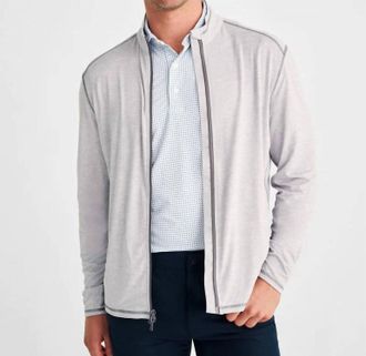 Johnnie-O Mens Cade Heathered Knit Jacket In Seal