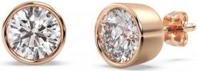Allurez 0.25ct. Bezel Set Diamond Stud Earrings 14kt Rose Gold (H-I, SI2-SI3)