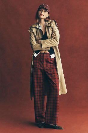 Avec Les Filles Faux Leather Piped Trench Coat Jacket