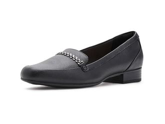 Clarks Juliet Mia Womens Dress Flat Shoes Black Leather : 8.5 B - Medium