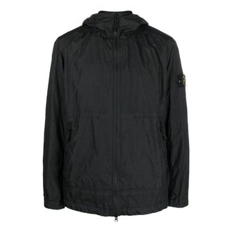 Stone Island Crinkle Reps Light Hooded Jacket Black 781540522-V0029