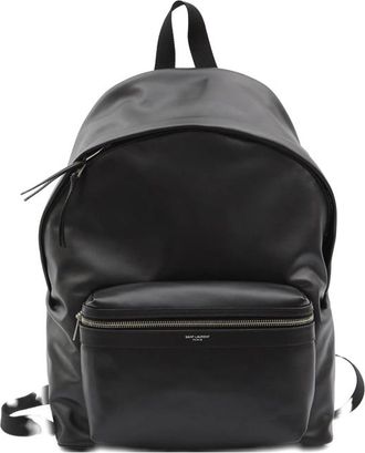 Saint Laurent Embossed-logo Leather Backpack