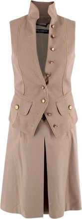 Dolce & Gabbana Cotton Corduroy Vintage Skirt & Sleeveless Jacket Size XS