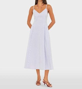 Xirena Bardot Dress In Blue Aggie