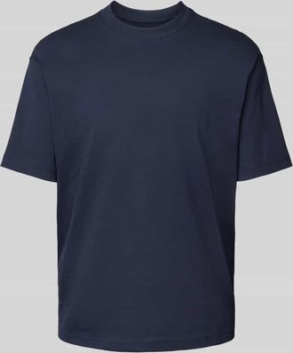 Mc Neal T-Shirt mit geripptem Rundhalsausschnitt in Dunkelblau, Größe S