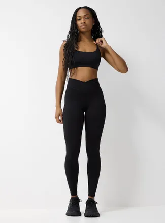 I.FIV5 Womens Crossover-waist velvety legging 27 length