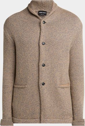 Giorgio Armani Mens Melange Cashmere Cotton Shawl Cardigan
