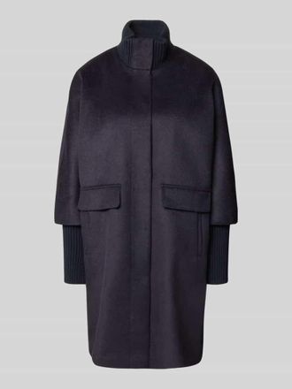 Comma Mantel mit Stehkragen in Dunkelblau, Größe 34