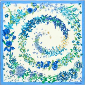 Ferragamo Foulard in Seta con Stampa Primavera - - Accessories - Donna - Multicolore - ONE SIZE