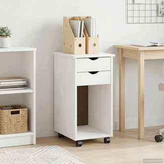 vidaXL Vidaxl Mobile Con Ruote 34 X 39 X 65,5 Cm Legno Di Pino Massiccio