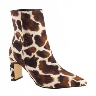 Andrea Womens Animal Print Ankle Boot In Brown