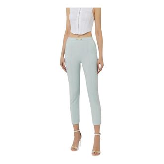 Elisabetta Franchi Cropped Trousers - Trousers - Mujer - Azul - M