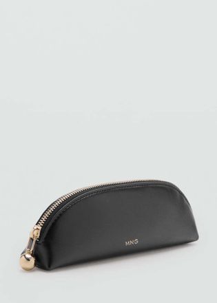 Mango Astuccio con cerniera mini con perline nero - Donna - Taglia unica - MANGO