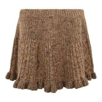 Red Valentino Short Skirts, female, Brown, Size: S Flared Short Skirt
