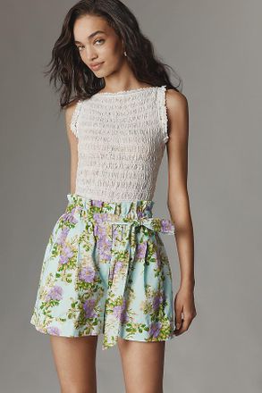 Plenty by Tracy Reese Belted Seersucker Shorts