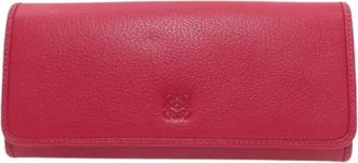 Loewe Pre-owned Lange portemonnee (bi-fold) - Dames - Vintage Accessoires - Rood - ONE Size - Leer - Vintage