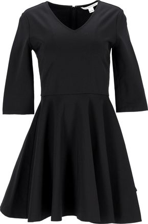 Diane Von Fürstenberg Diane Von Furstenberg Jeannie V-Neck Mini Flared Dress in Black Nylon