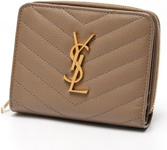 Saint Laurent Grayish Leather Wallet (Bi-Fold) (Pre-Owned)