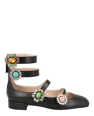 Valentino Preshoes Crystal Daisy Ballet Flats