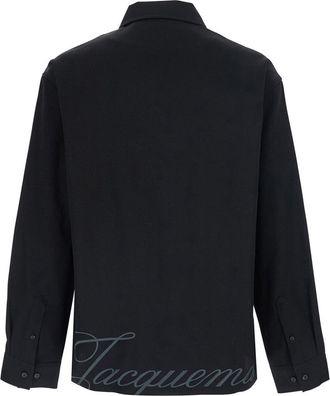 Jacquemus Mens Shirt La Chemise Mecano Black Wool Virgin