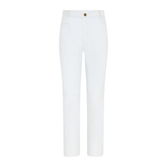 Infinity Leather Dames Wit Lamsleer 501 Biker Jeans - Ankara