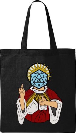 Generic RNG Rnjesus Dice Random Number Generetor Natural Ecological Cotton Tote Bag Black