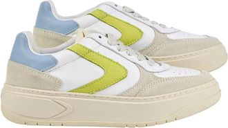 Valsport Schoenen, Dames, Veelkleurig, 37 EU, Su&egrave;de, Su&egrave;de Leren Sneakers Wit Groen Blauw