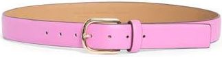 Kate Spade New York Feather Edge Leather Belt in Carousel Pink/Polished Gold at Nordstrom Rack, Size X-Large