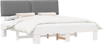 vidaXL Estructura De Cama Con Cabecera Tapizada Gris Claro Vidaxl