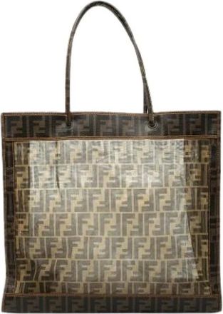 Fendi Pre-owned Tote Bags, female, Brown, Size: ONE SIZE Pre-owned Mesh Tote Bag