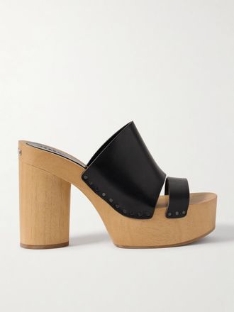Isabel Marant Mule In Pelle Con Plateau Hyun - Nero