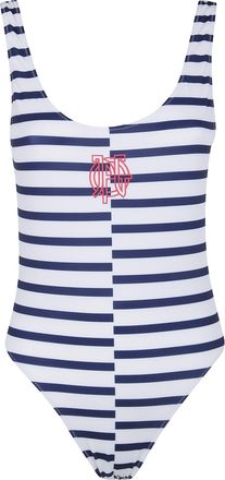 Jean Paul Gaultier Swimsuit Printed Asymetric Mariniere