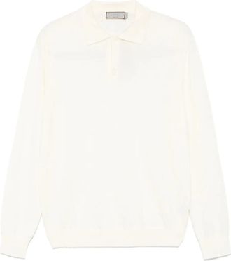 Canali Poloshirt met lange mouwen - Beige