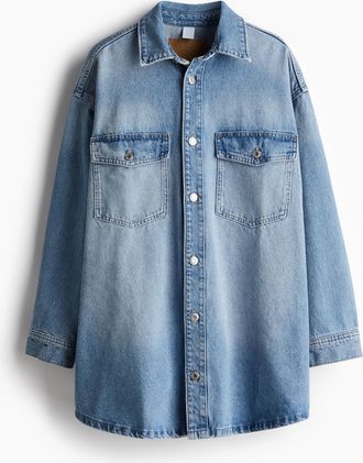 H&M Oversized Jeansbluse - Blue