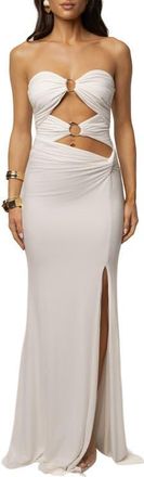 JLUXLABEL Athena Cutout Maxi Dress in Ivory at Nordstrom, Size X-Small