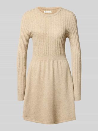 Only Strickkleid aus Viskose-Mix Modell FIA in Sand Melange, Größe XL