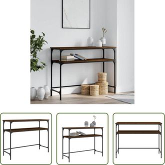 vidaXL Tavolo da ingresso - Tavolo Consolle Rovere Marrone 100x35,5x75 cm Legno Multistrato