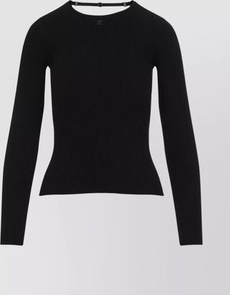Courrèges rib knit pullover lingerie straps