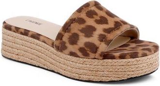 L'agence Ramani Espadrille Platform Wedge Slide Sandal in Leopard at Nordstrom, Size 7.5