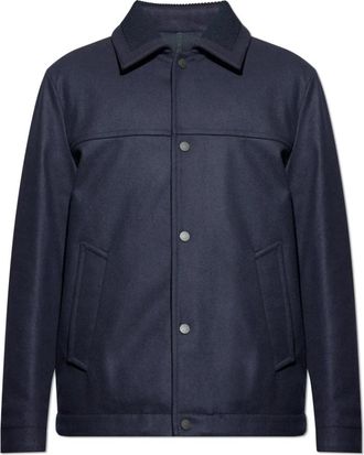 Moncler Wool Down Jacket - Heren - Gewatteerde jassen - Blauw - 2XL - Wol - Jassen