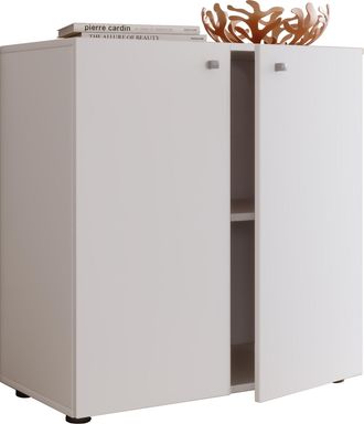 ebuy24 Vcm Caja De Cajones De Madera Dimensiones Cofre De Cajones Aprox. Al. 75 X An. 70 X P. 36 Cm Sideboard Con Pr&aacute;ctica Divisi&oacute;n Entrezanine 2 Puertas Gir