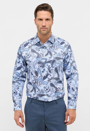 Eterna Langarmhemd ETERNA MODERN FIT, Herren, Gr. 46, Normalgr&ouml;ssen, blau, Twill, 100% Baumwolle, tailliert, Manschette, Hemden Langarmhemd, NON IRON (b&uuml;gelf