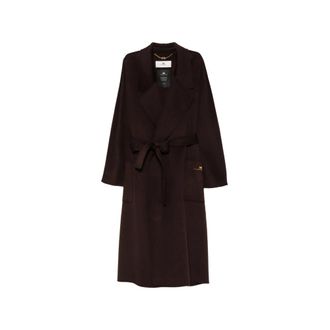 Elisabetta Franchi Belted Logo-plaque Coat