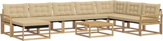 vidaXL Conjunto De Sof&aacute;s De Exterior 9 Uds. Y Beige Vidaxl