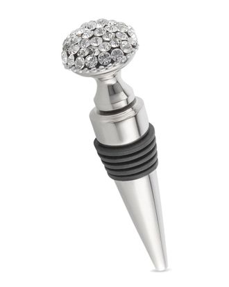 Classic Touch Airtight Stainless Steel Bottle Stopper with Crystal Diamond Design