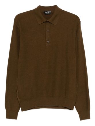 Tom Ford Polo a maniche lunghe - Marrone