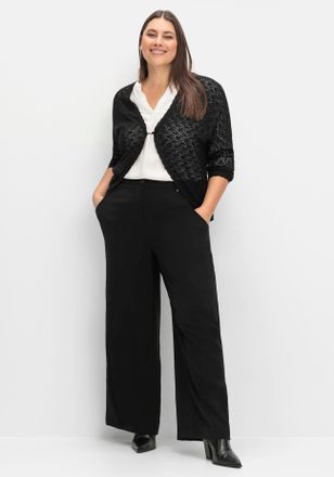 Sheego Anzughose SHEEGO, Damen, Gr. 40, Normalgr&ouml;ssen, schwarz, 100% Polyester, unifarben, Hosen Anzughose