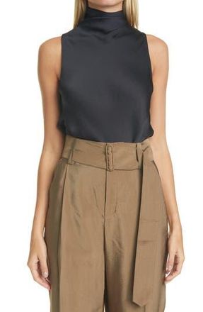 Vince Draped Turtleneck Sleeveless Bodysuit in Black at Nordstrom Rack, Size Xx-Small
