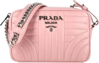 Prada Pre-owned Cross Body Bags, female, Pink, Size: ONE SIZE Pre-owned Diagramme Crossbody Bag